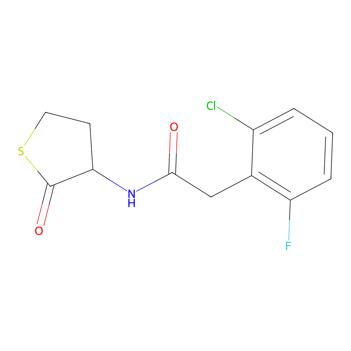 2-(2-Chloro-6-fluorophenyl)-N-(2-oxothiolan-3-YL)acetamide molecular structure, CAS 1158486-81-7