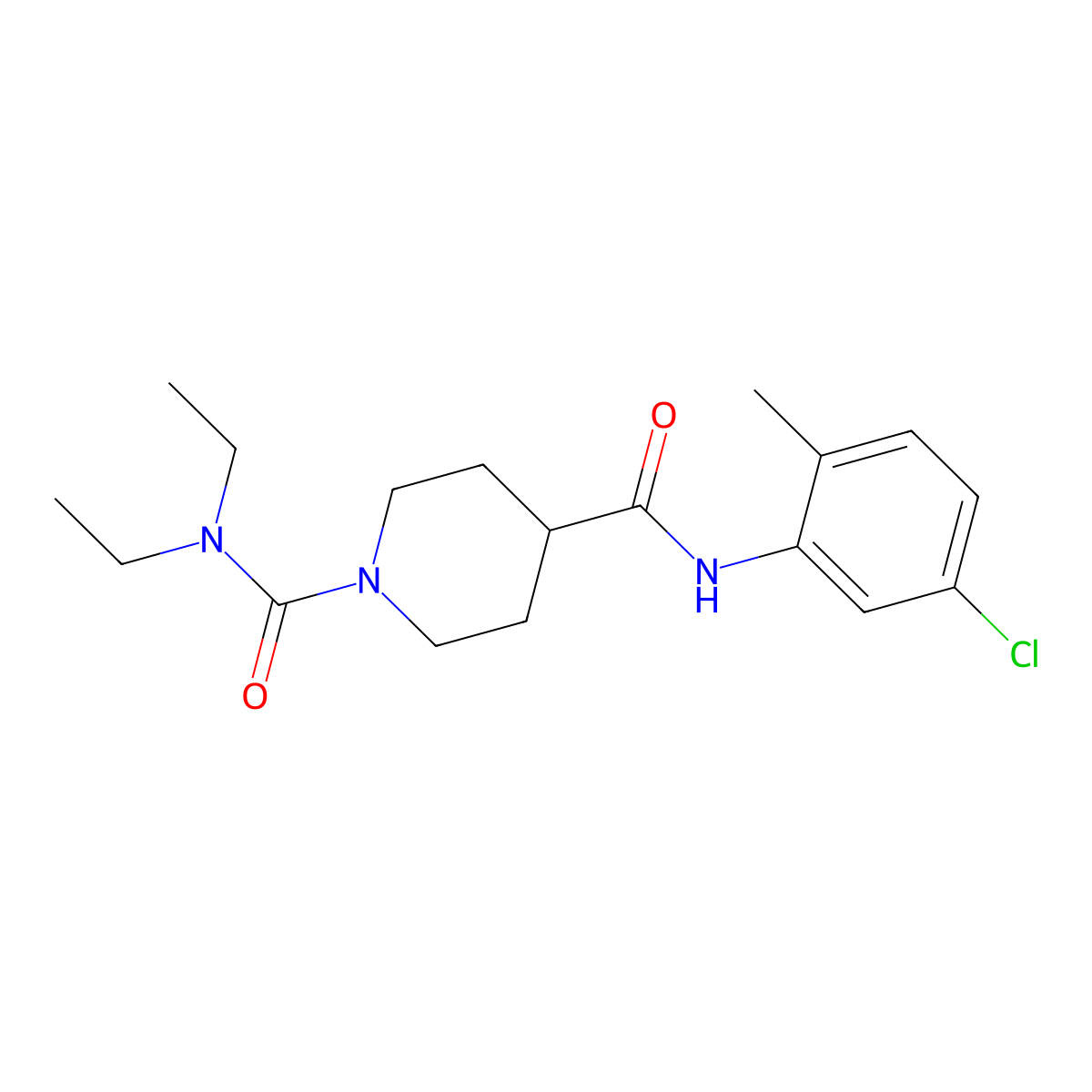 N~4~-(5-chloro-2-methylphenyl)-N~1~,N~1~-diethylpiperidine-1,4-dicarboxamide molecular structure, CAS 1158487-17-2
