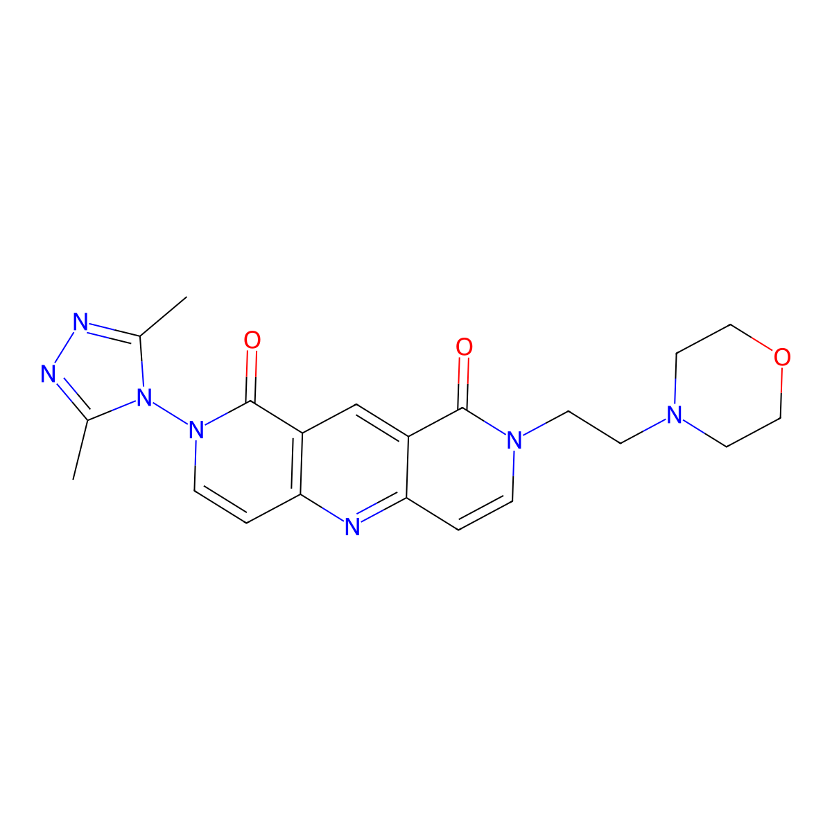 2-(3,5-dimethyl-4H-1,2,4-triazol-4-yl)-8-(2-morpholinoethyl)pyrido[4,3-b][1,6]naphthyridine-1,9(2H,8H)-dione molecular structure, CAS 1158489-59-8