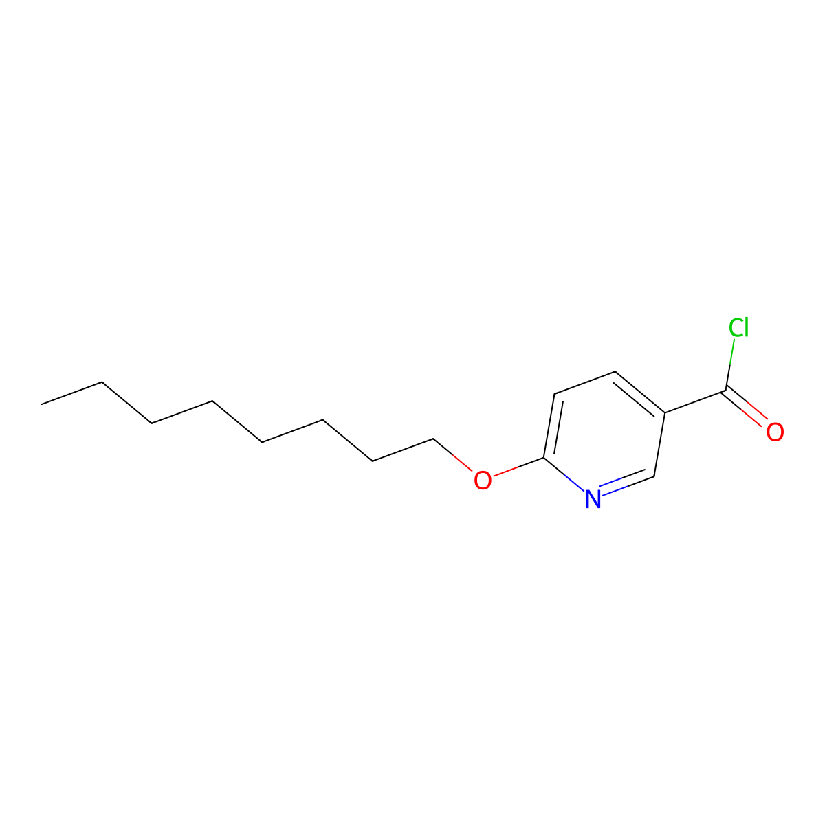 3-Pyridinecarbonyl chloride, 6-(octyloxy)- molecular structure, CAS 115849-93-9