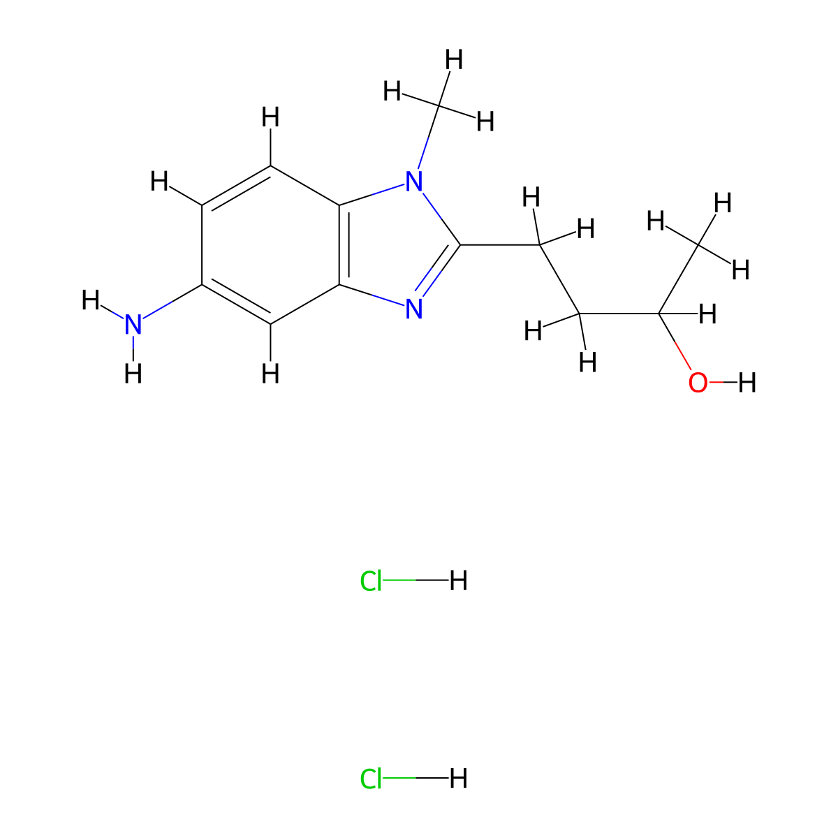 4-(5-Amino-1-methyl-1H-benzoimidazol-2-YL)-butan-2-OL dihydrochloride molecular structure, CAS 1158490-09-5