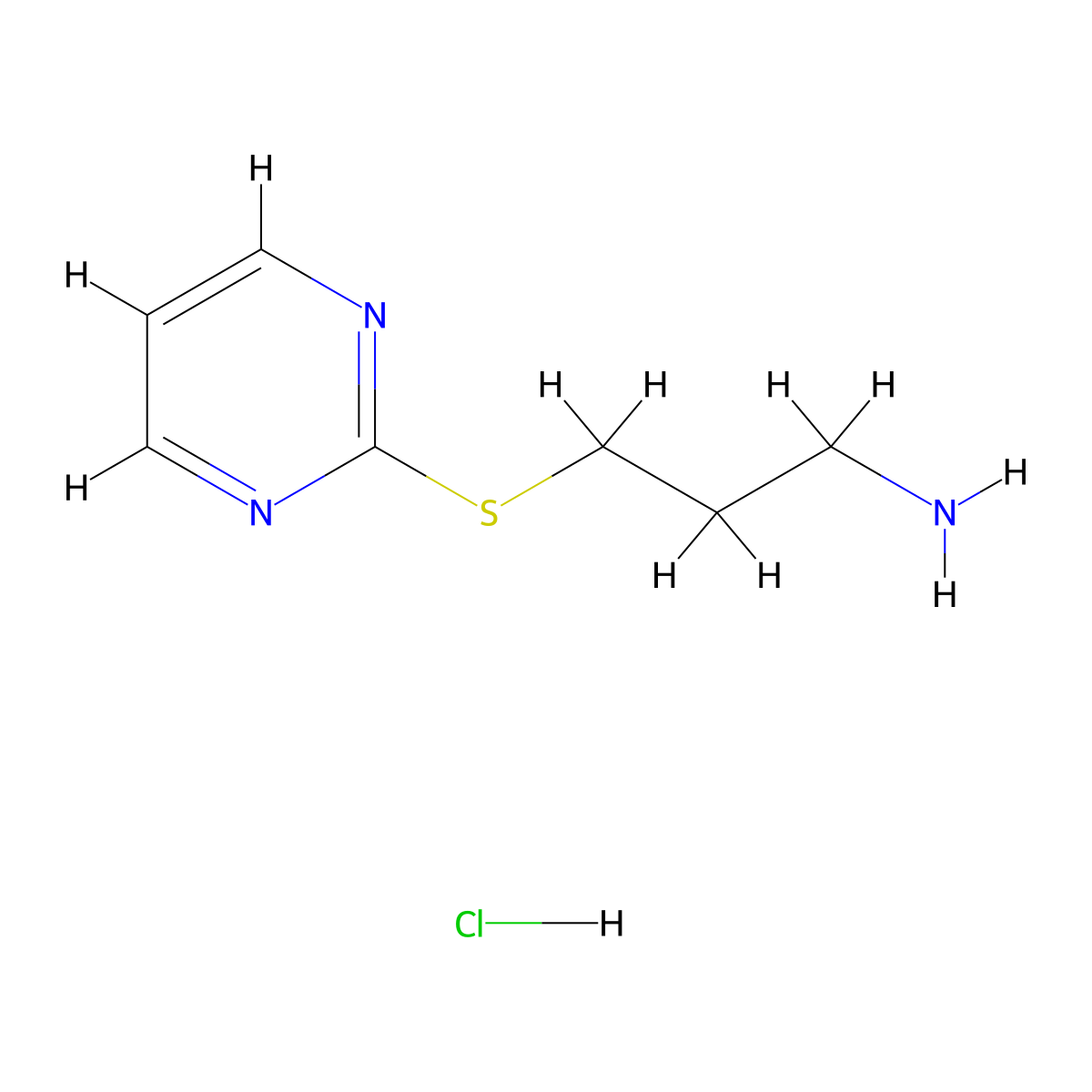3-(Pyrimidin-2-ylthio)propan-1-amine hydrochloride molecular structure, CAS 1158491-56-5