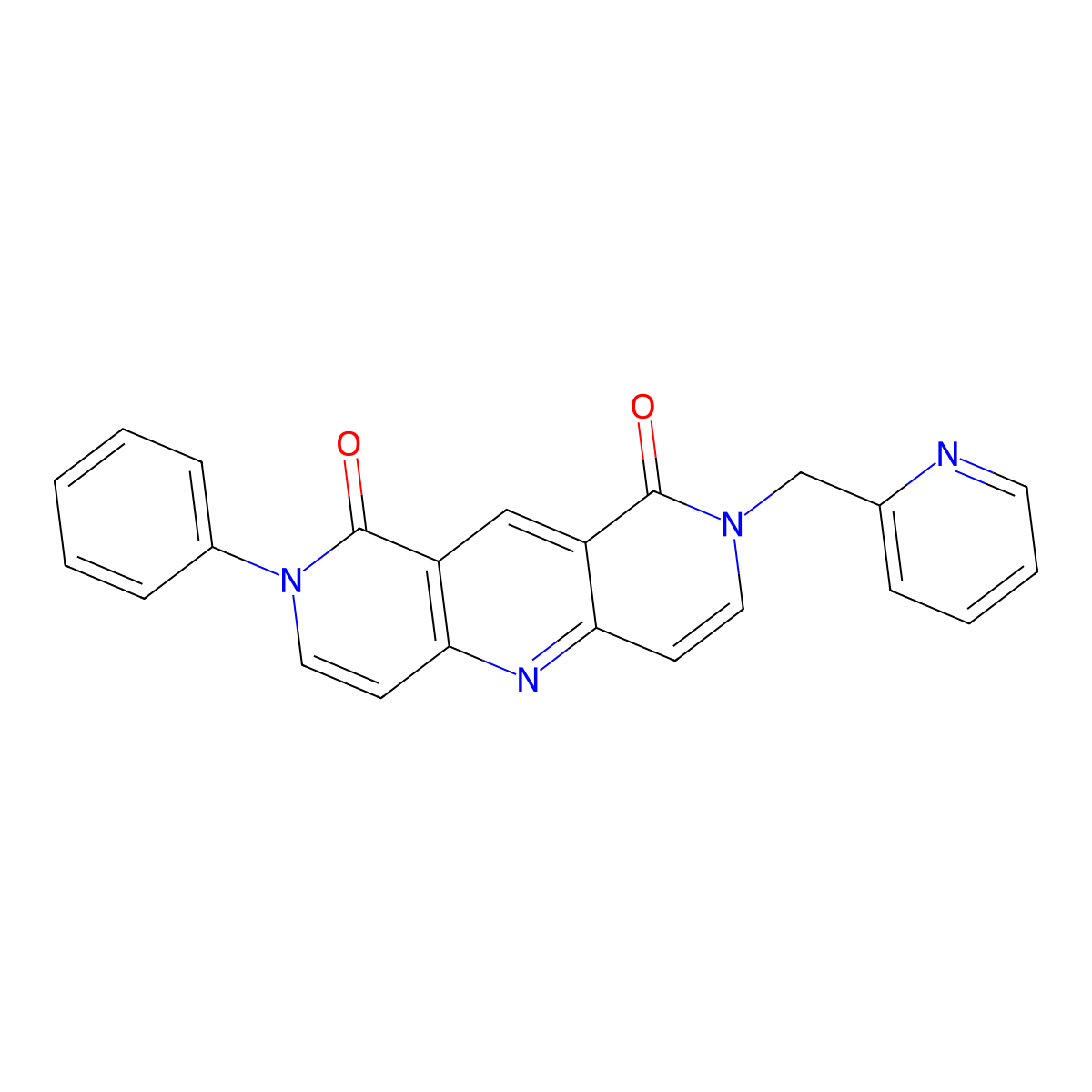 2-phenyl-8-(pyridin-2-ylmethyl)pyrido[4,3-b][1,6]naphthyridine-1,9(2H,8H)-dione molecular structure, CAS 1158494-35-9
