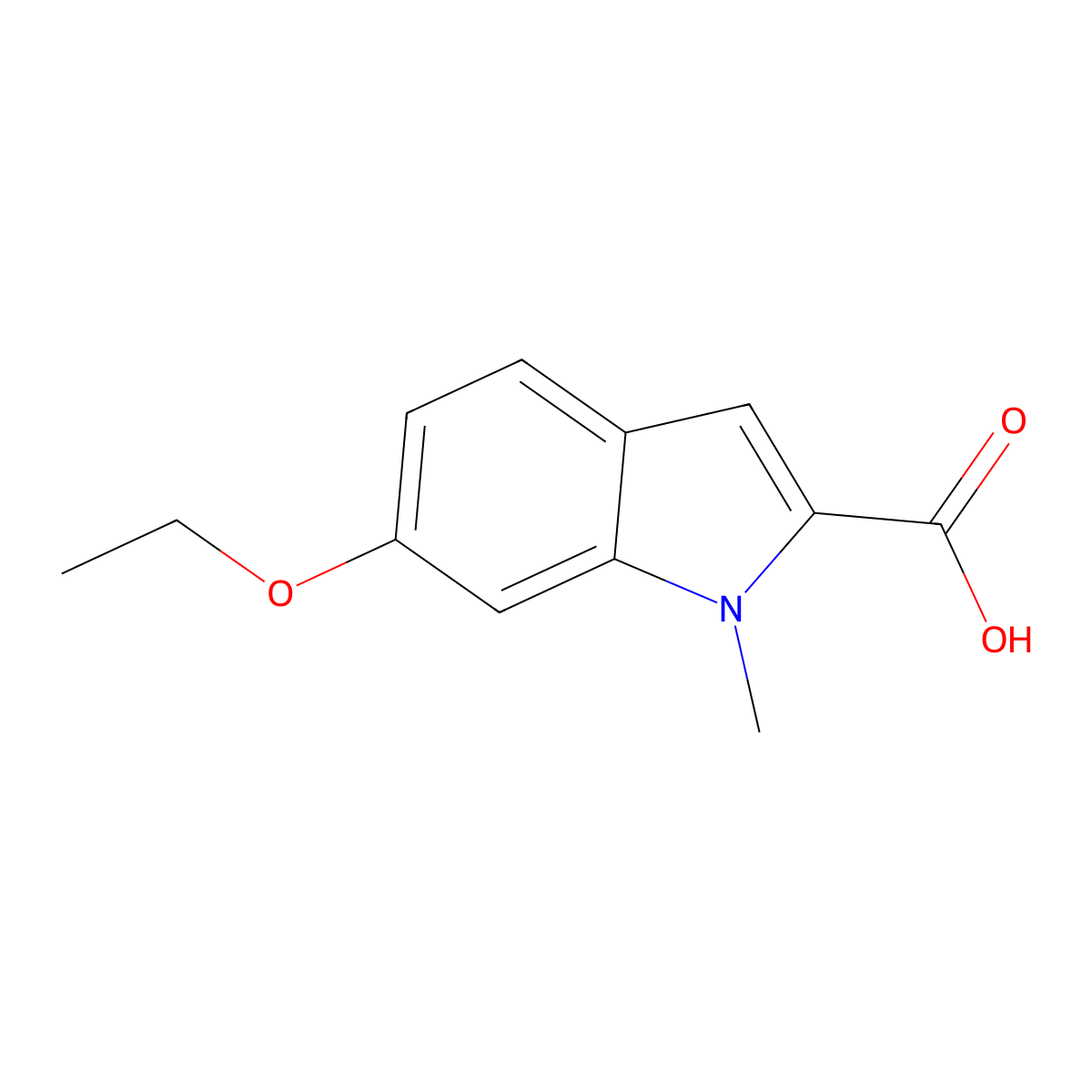 6-Ethoxy-1-methyl-1H-indole-2-carboxylic acid molecular structure, CAS 1158494-69-9