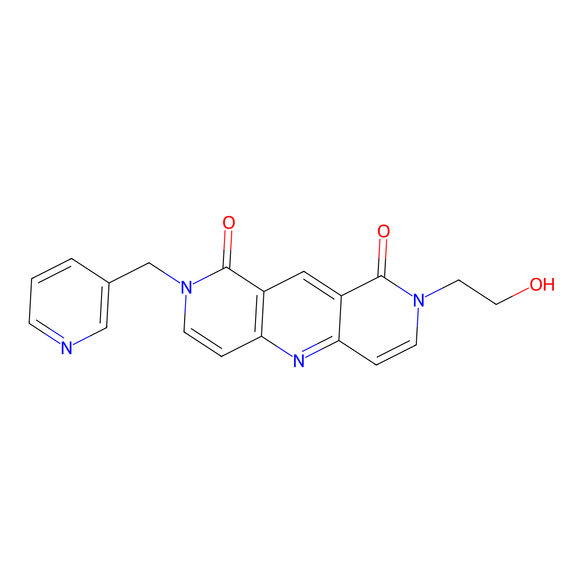 2-(2-hydroxyethyl)-8-(3-pyridylmethyl)pyrido[4,3-b][1,6]naphthyridine-1,9(2H,8H)-dione molecular structure, CAS 1158494-77-9