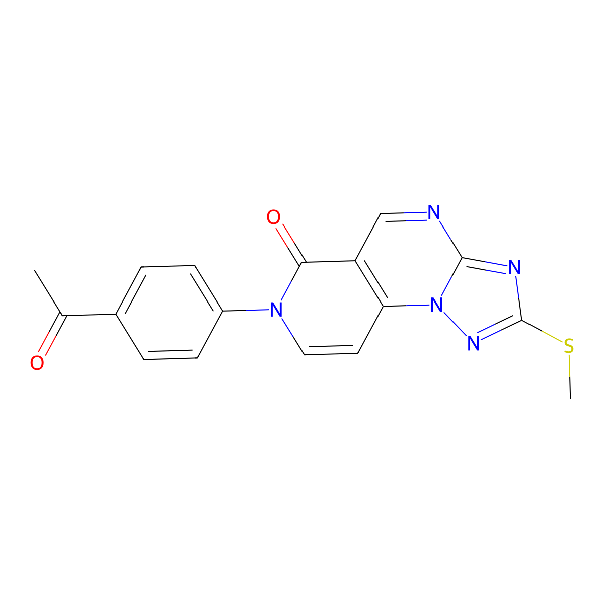 7-(4-acetylphenyl)-2-(methylthio)pyrido[3,4-e][1,2,4]triazolo[1,5-a]pyrimidin-6(7H)-one molecular structure, CAS 1158495-52-3