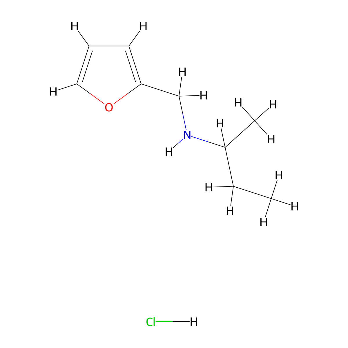 (Butan-2-yl)[(furan-2-yl)methyl]amine hydrochloride molecular structure, CAS 1158497-40-5