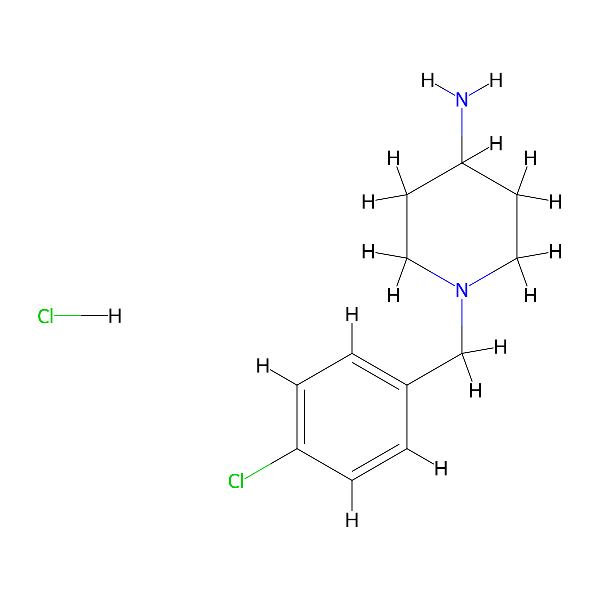 1-(4-Chlorobenzyl)piperidin-4-amine hydrochloride molecular structure, CAS 1158497-67-6