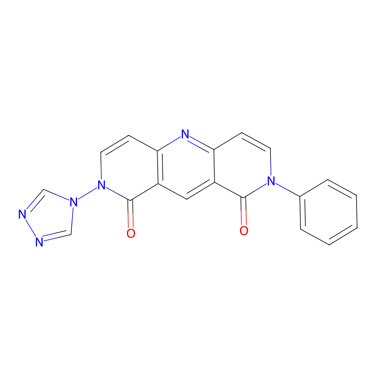 2-phenyl-8-(4H-1,2,4-triazol-4-yl)pyrido[4,3-b][1,6]naphthyridine-1,9(2H,8H)-dione molecular structure, CAS 1158498-25-9