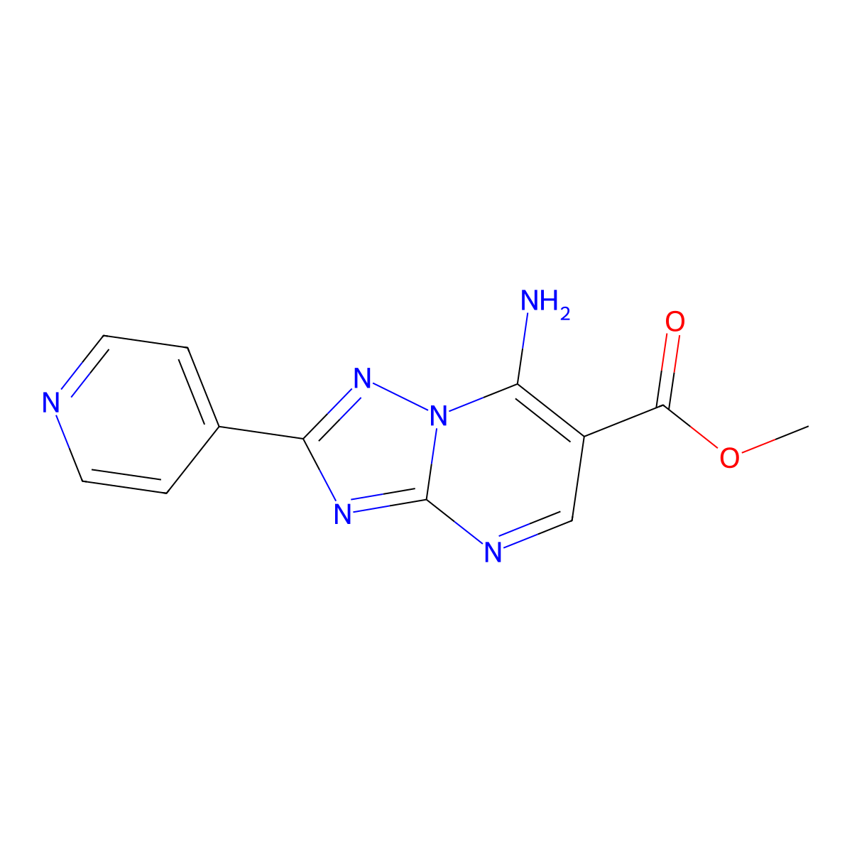 Methyl 7-amino-2-(pyridin-4-yl)-[1,2,4]triazolo[1,5-a]pyrimidine-6-carboxylate molecular structure, CAS 1158498-89-5