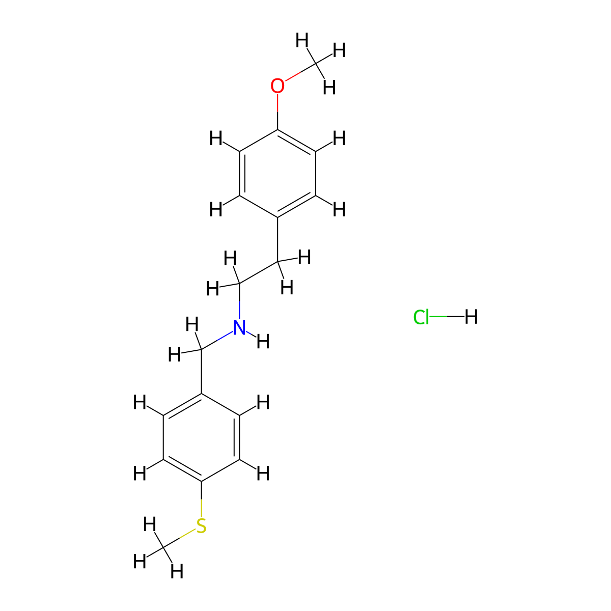 [2-(4-Methoxyphenyl)ethyl][4-(methylthio)benzyl]amine hydrochloride molecular structure, CAS 1158499-87-6