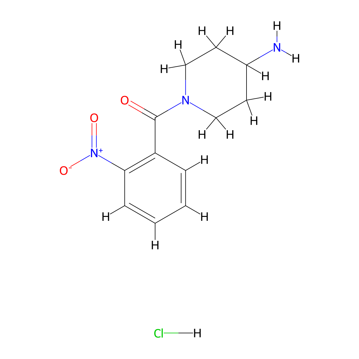(4-Aminopiperidin-1-yl)(2-nitrophenyl)methanone hydrochloride molecular structure, CAS 1158501-49-5
