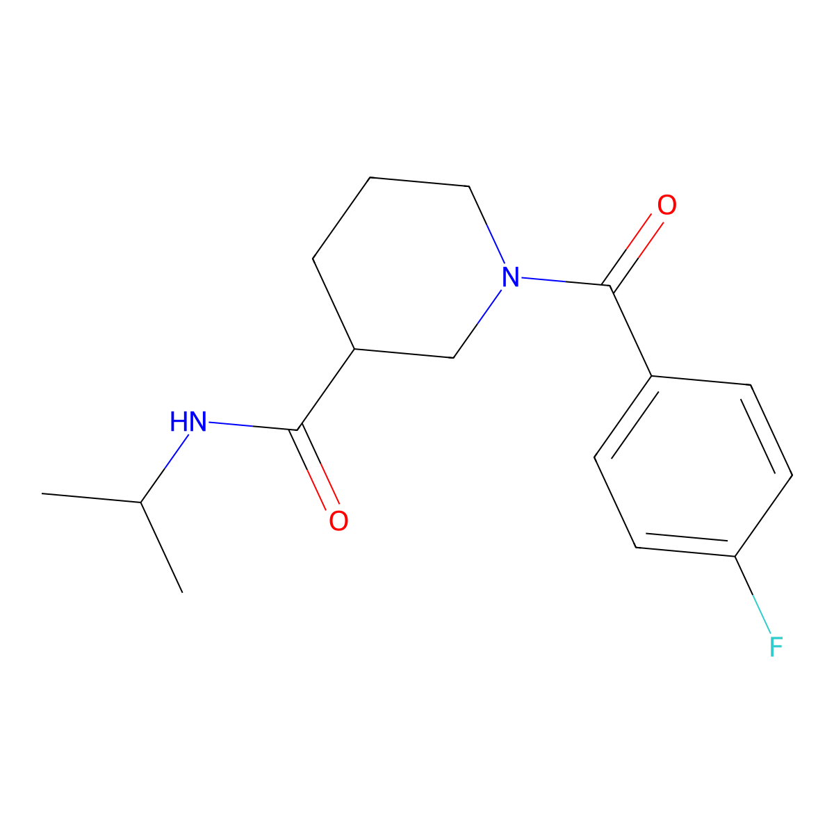 1-[(4-fluorophenyl)carbonyl]-N-(propan-2-yl)piperidine-3-carboxamide molecular structure, CAS 1158504-34-7