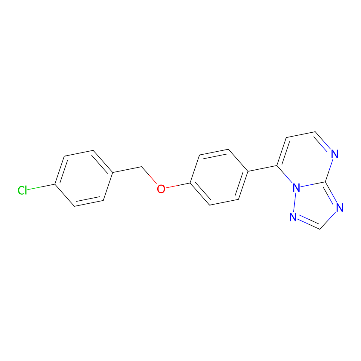 7-{4-[(4-Chlorobenzyl)oxy]phenyl}[1,2,4]triazolo[1,5-a]pyrimidine molecular structure, CAS 1158505-59-9