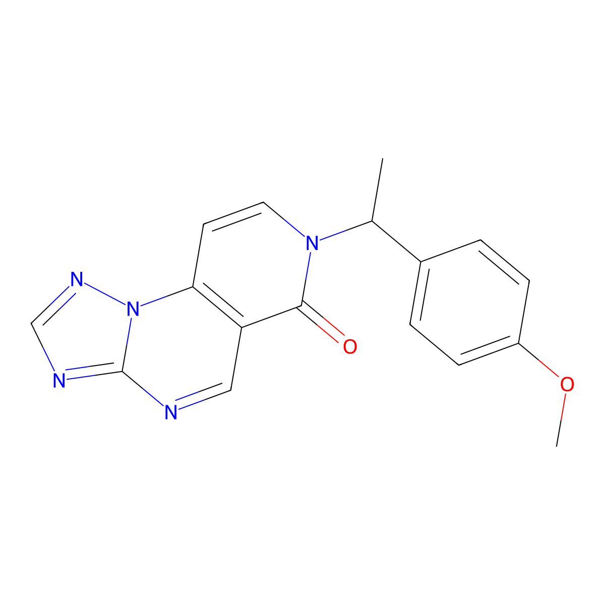 7-[1-(4-methoxyphenyl)ethyl]pyrido[3,4-e][1,2,4]triazolo[1,5-a]pyrimidin-6(7H)-one molecular structure, CAS 1158506-13-8