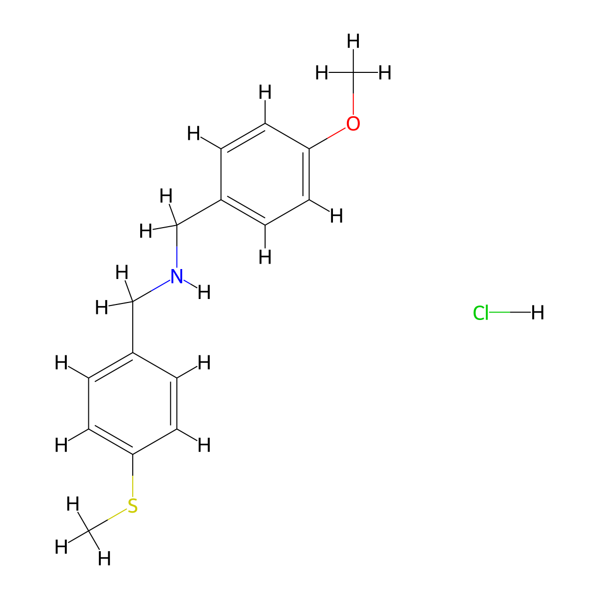 (4-Methoxybenzyl)[4-(methylthio)benzyl]amine hydrochloride molecular structure, CAS 1158507-62-0