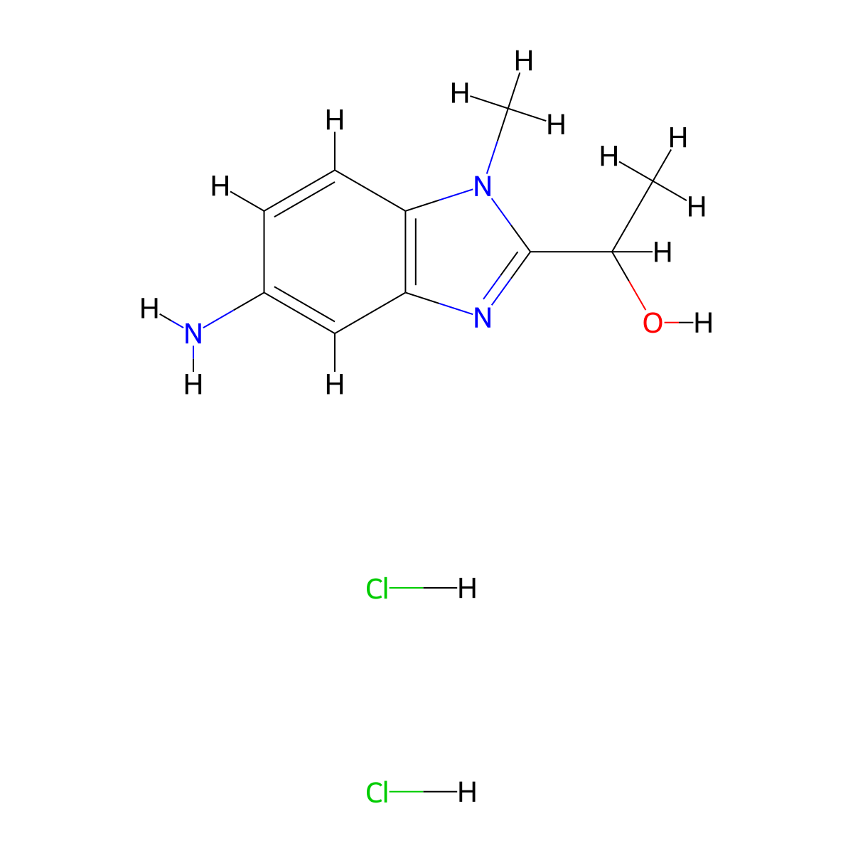 1-(5-Amino-1-methyl-1h-benzimidazol-2-yl)ethanol dihydrochloride molecular structure, CAS 1158508-31-6