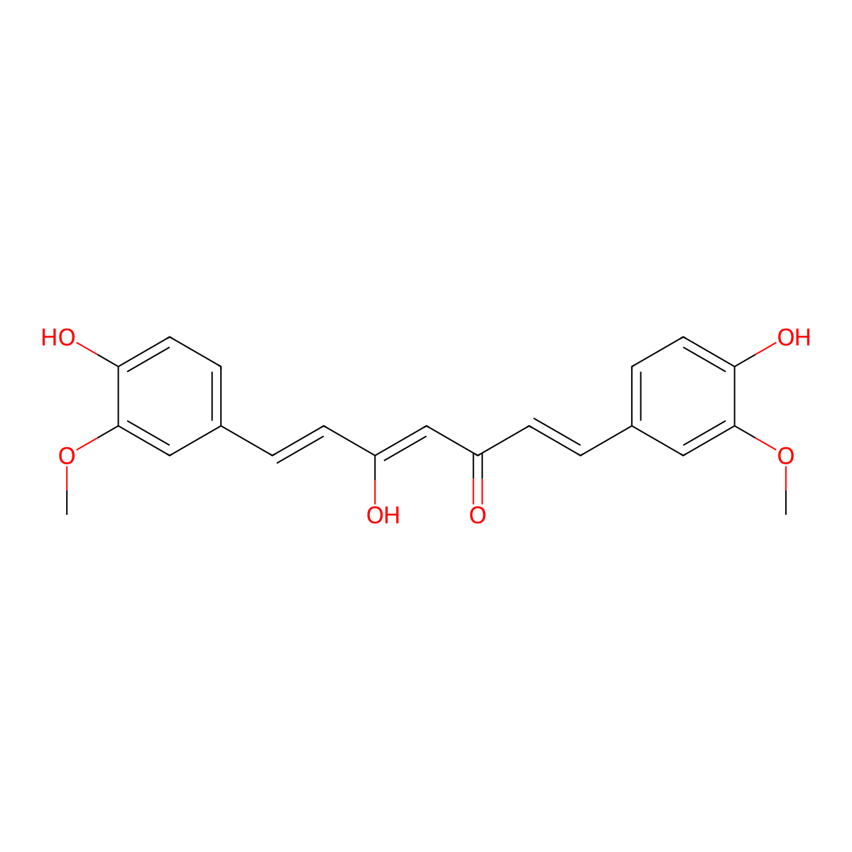1,4,6-Heptatrien-3-one, 5-hydroxy-1,7-bis(4-hydroxy-3-methoxyphenyl)- molecular structure, CAS 115851-80-4