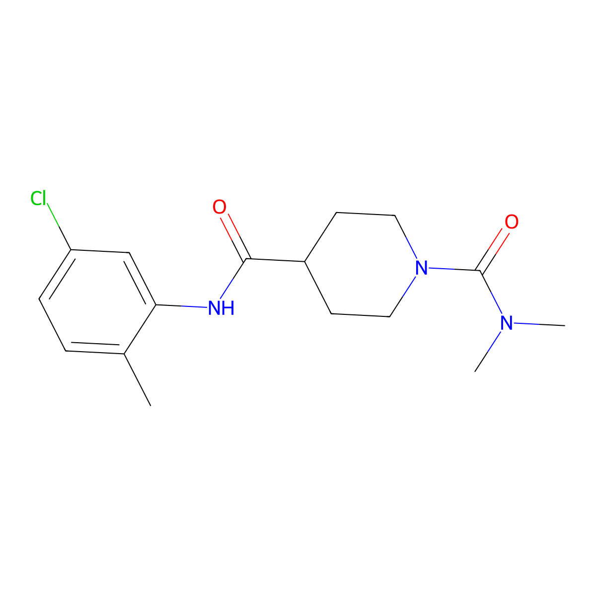 N~4~-(5-chloro-2-methylphenyl)-N~1~,N~1~-dimethylpiperidine-1,4-dicarboxamide molecular structure, CAS 1158512-04-9