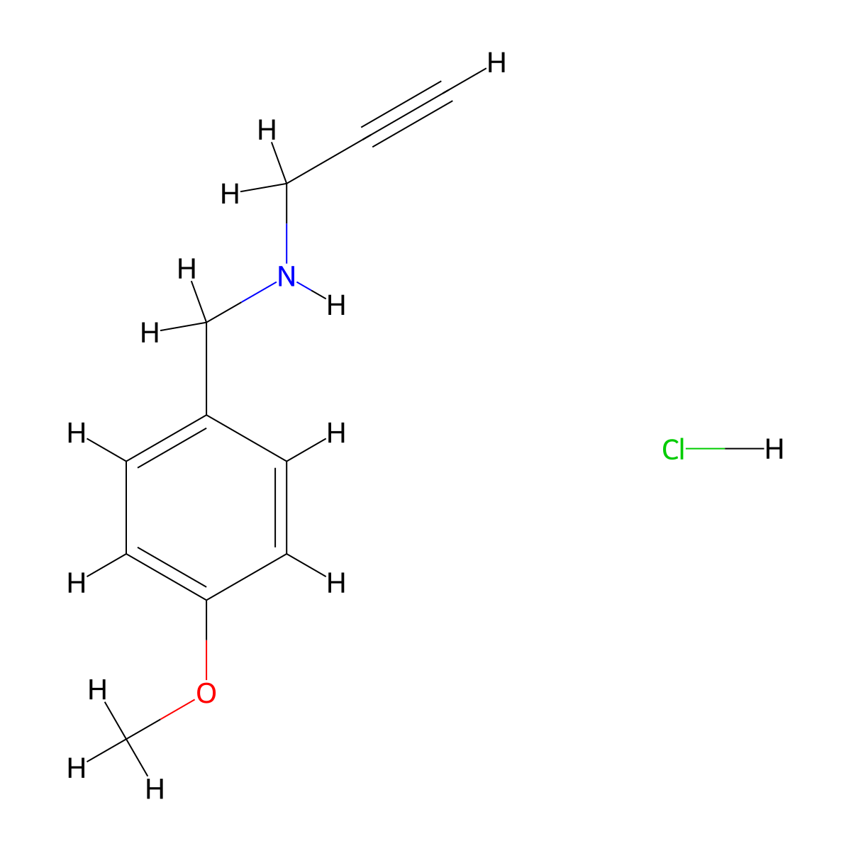 N-(4-Methoxybenzyl)-2-propyn-1-amine hydrochloride molecular structure, CAS 1158513-46-2