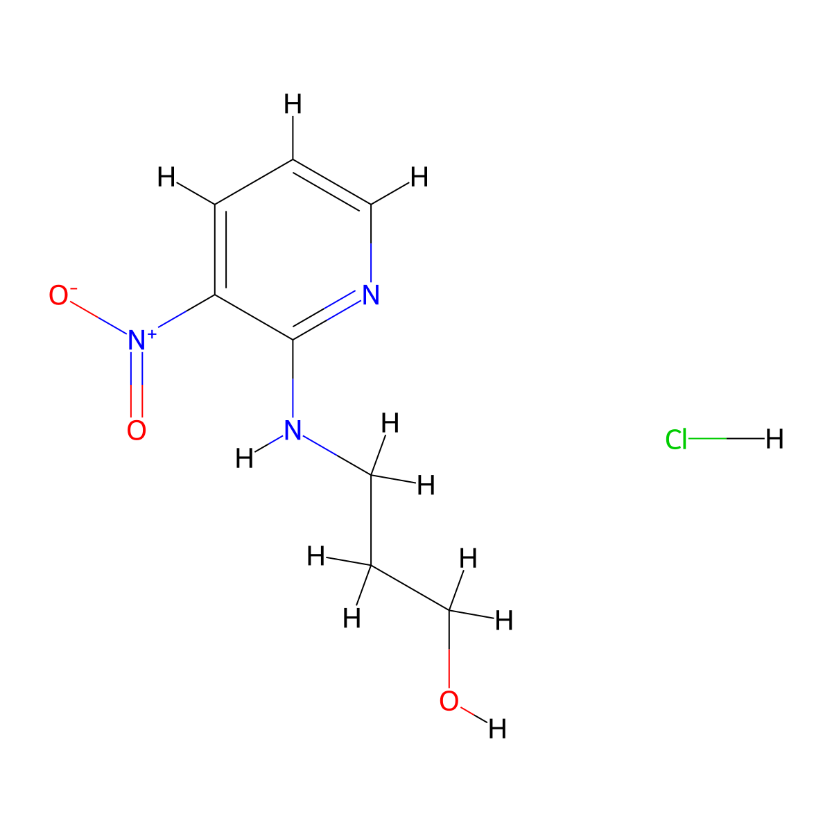 3-[(3-Nitropyridin-2-yl)amino]propan-1-ol hydrochloride molecular structure, CAS 1158514-13-6
