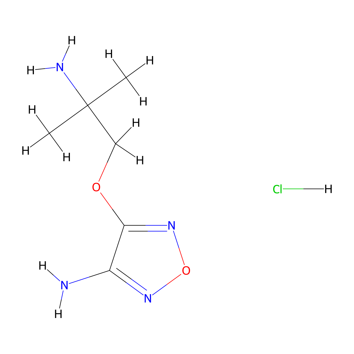 4-(2-Amino-2-methyl-propoxy)-furazan-3-ylamine hydrochloride molecular structure, CAS 1158514-88-5