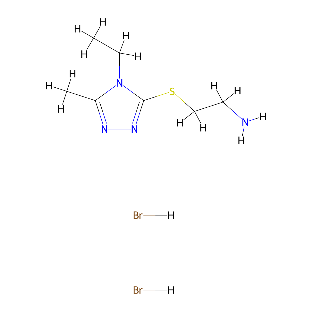 2-[(4-Ethyl-5-methyl-4H-1,2,4-triazol-3-yl)thio]-ethanamine dihydrobromide molecular structure, CAS 1158514-94-3