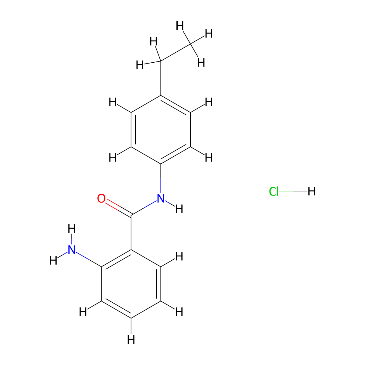 2-amino-N-(4-ethylphenyl)benzamide hydrochloride molecular structure, CAS 1158515-46-8