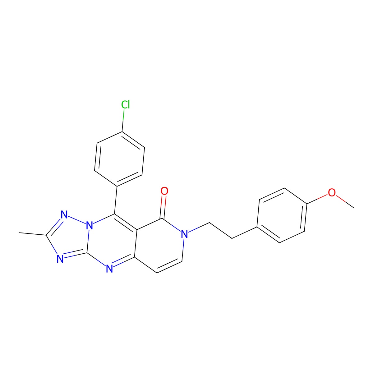 9-(4-chlorophenyl)-7-[2-(4-methoxyphenyl)ethyl]-2-methylpyrido[4,3-d][1,2,4]triazolo[1,5-a]pyrimidin-8(7H)-one molecular structure, CAS 1158517-17-9
