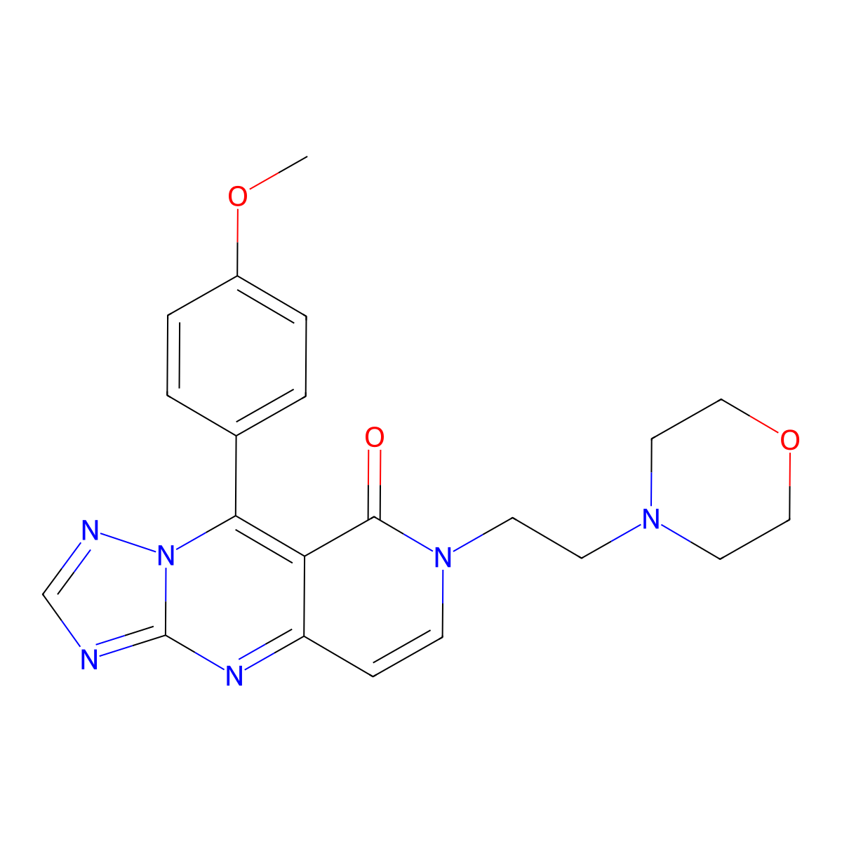 9-(4-methoxyphenyl)-7-(2-morpholinoethyl)pyrido[4,3-d][1,2,4]triazolo[1,5-a]pyrimidin-8(7H)-one molecular structure, CAS 1158517-50-0
