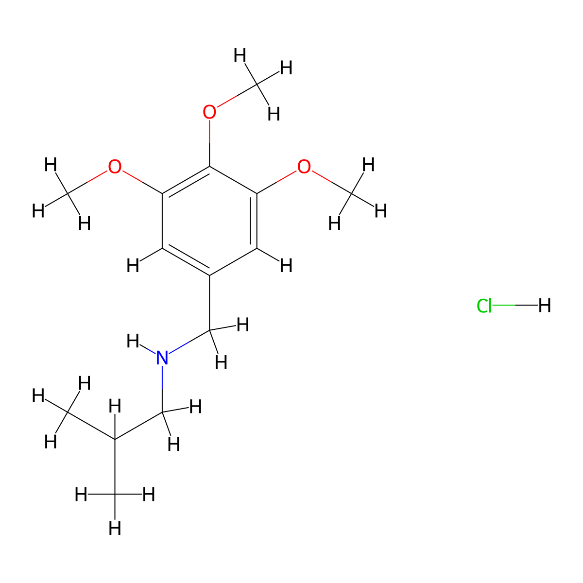 (2-Methylpropyl)[(3,4,5-trimethoxyphenyl)methyl]amine hydrochloride molecular structure, CAS 1158521-89-1