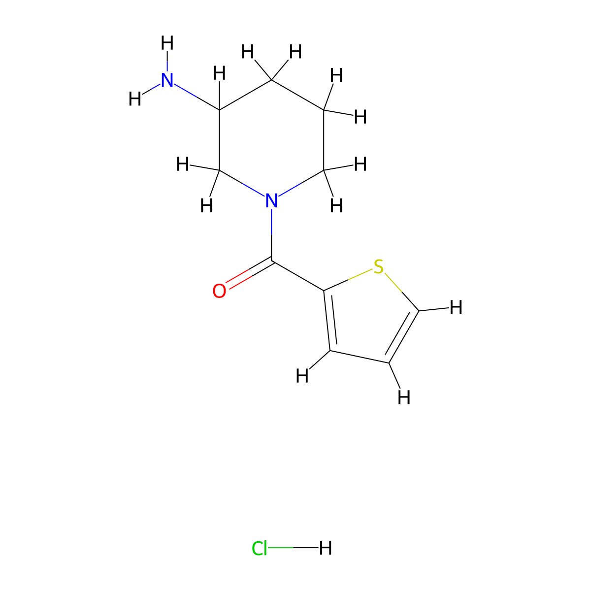 1-(2-Thienylcarbonyl)-3-piperidinamine hydrochloride molecular structure, CAS 1158524-62-9