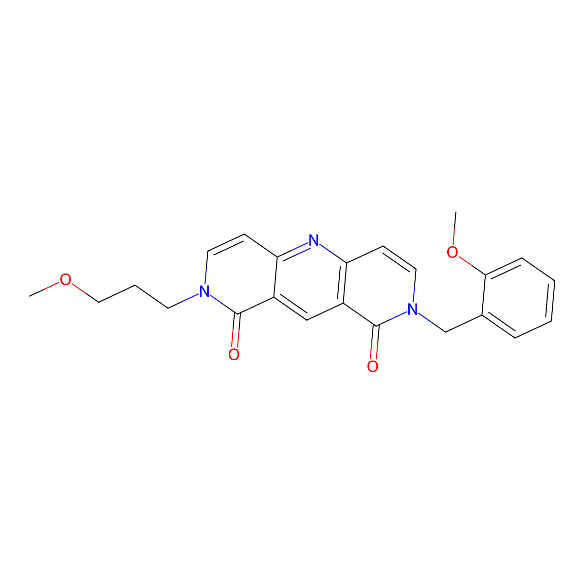 2-(2-methoxybenzyl)-8-(3-methoxypropyl)pyrido[4,3-b][1,6]naphthyridine-1,9(2H,8H)-dione molecular structure, CAS 1158526-11-4
