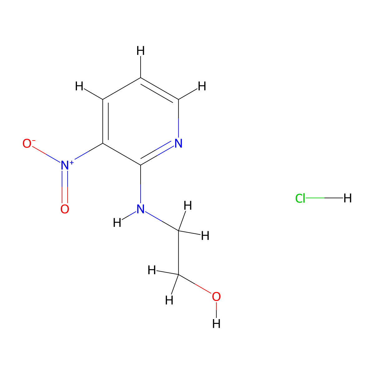 2-[(3-Nitropyridin-2-yl)amino]ethanol hydrochloride molecular structure, CAS 1158528-12-1