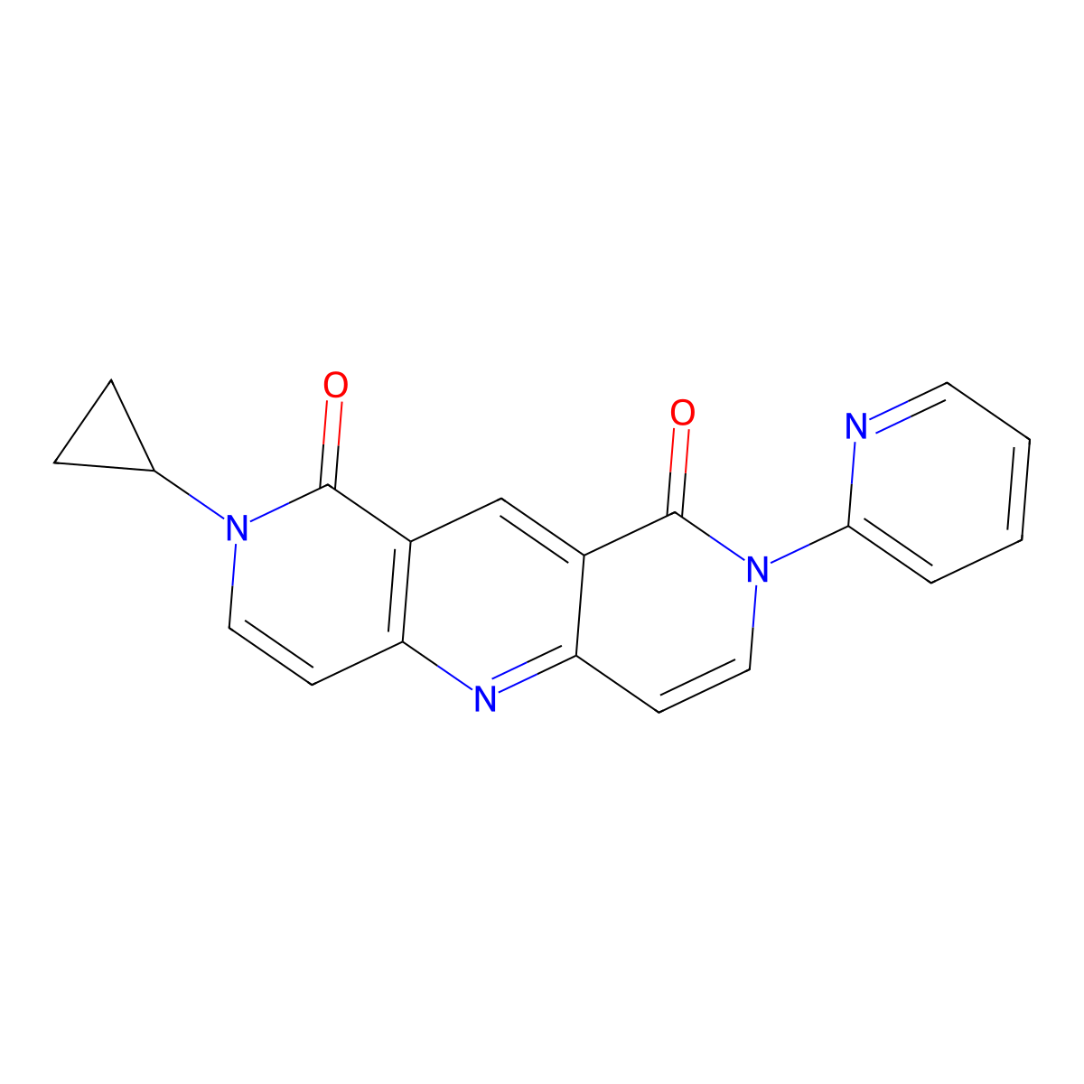 2-cyclopropyl-8-(pyridin-2-yl)pyrido[4,3-b][1,6]naphthyridine-1,9(2H,8H)-dione molecular structure, CAS 1158529-68-0