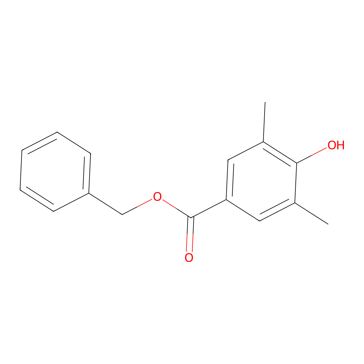Benzyl 4-hydroxy-3,5-dimethylbenzoate molecular structure, CAS 115853-69-5