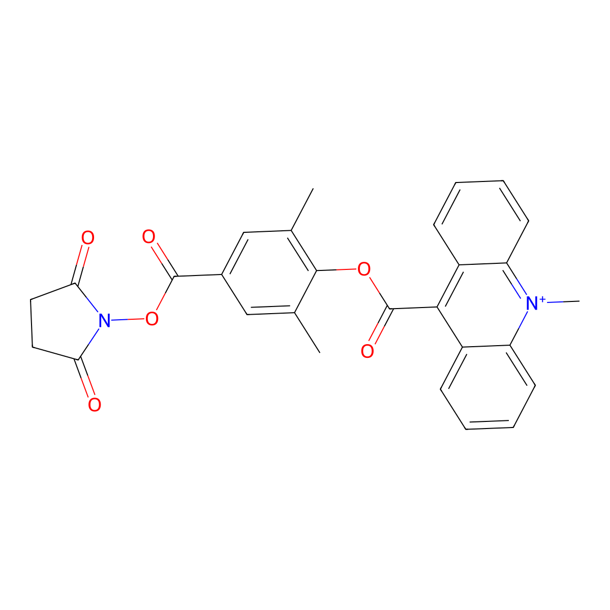[4-(2,5-Dioxopyrrolidin-1-yl)oxycarbonyl-2,6-dimethylphenyl] 10-methylacridin-10-ium-9-carboxylate molecular structure, CAS 115853-73-1