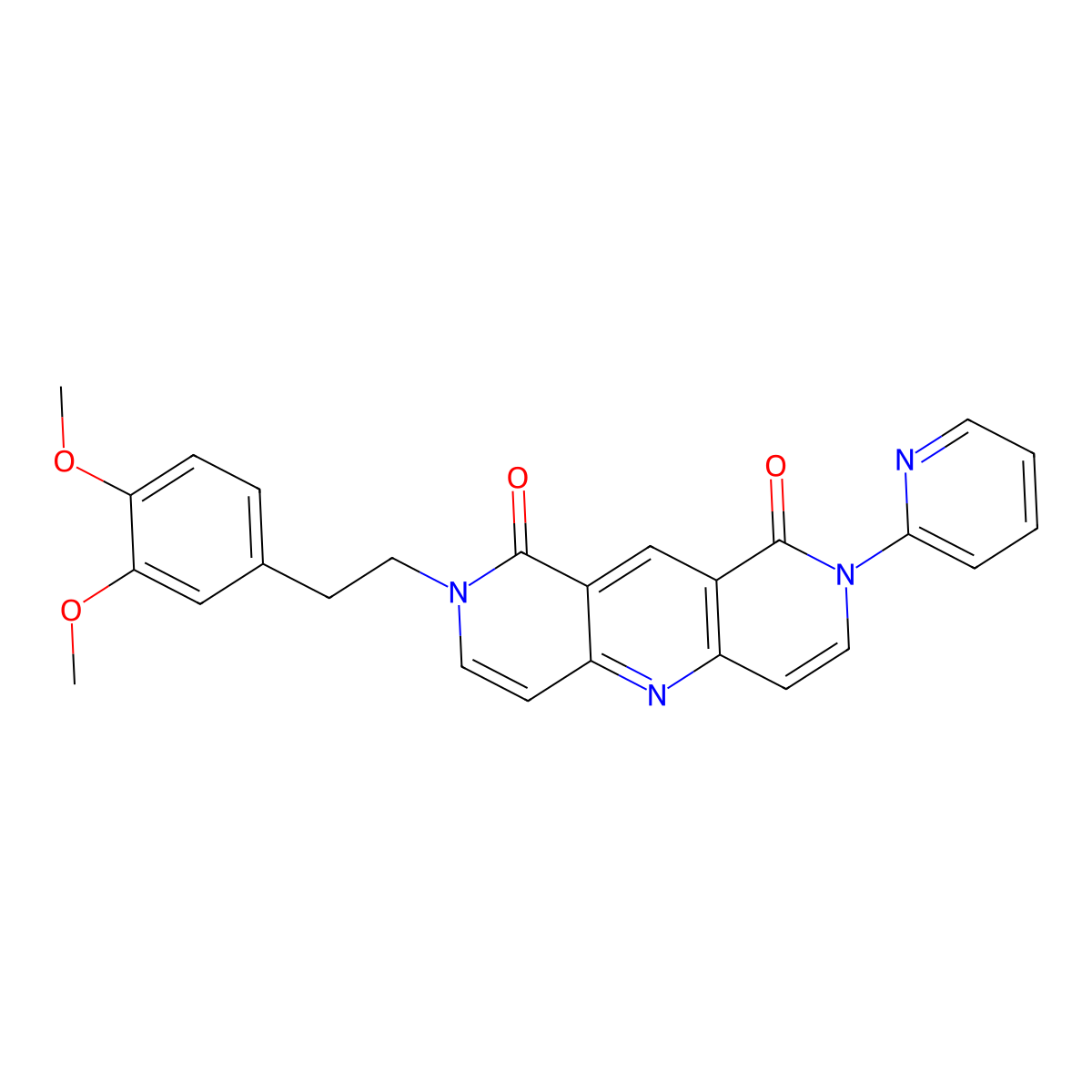 2-[2-(3,4-dimethoxyphenyl)ethyl]-8-(pyridin-2-yl)pyrido[4,3-b][1,6]naphthyridine-1,9(2H,8H)-dione molecular structure, CAS 1158531-15-7