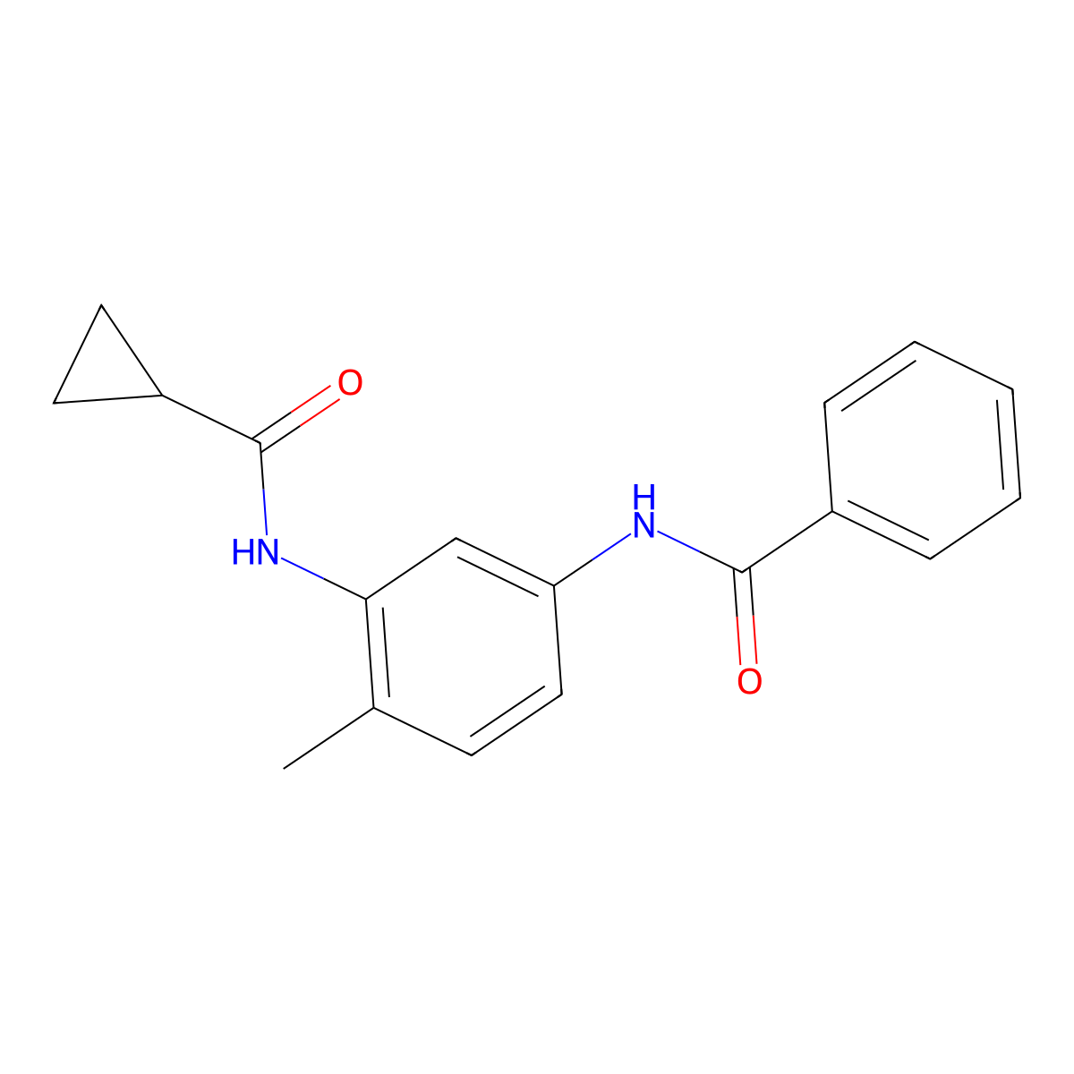 N-{3-[(cyclopropylcarbonyl)amino]-4-methylphenyl}benzamide molecular structure, CAS 1158532-58-1