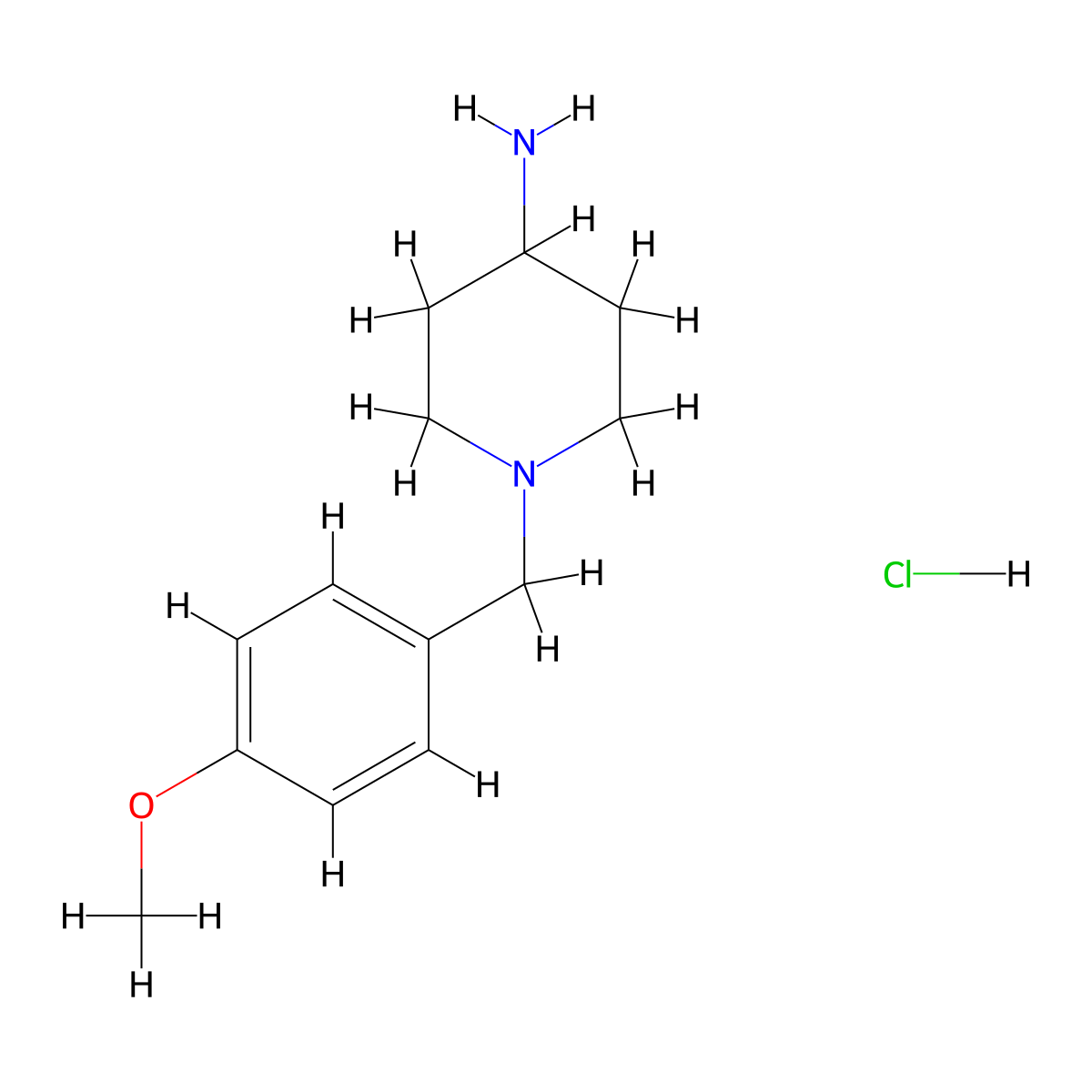 1-(4-Methoxybenzyl)piperidin-4-amine hydrochloride molecular structure, CAS 1158533-04-0