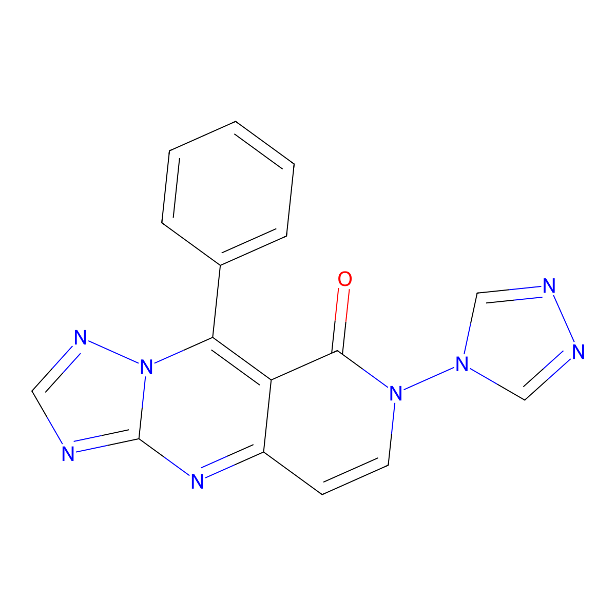 9-phenyl-7-(4H-1,2,4-triazol-4-yl)pyrido[4,3-d][1,2,4]triazolo[1,5-a]pyrimidin-8(7H)-one molecular structure, CAS 1158533-65-3