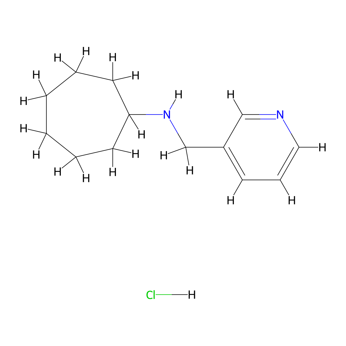 N-(3-Pyridinylmethyl)cycloheptanamine hydrochloride molecular structure, CAS 1158534-34-9