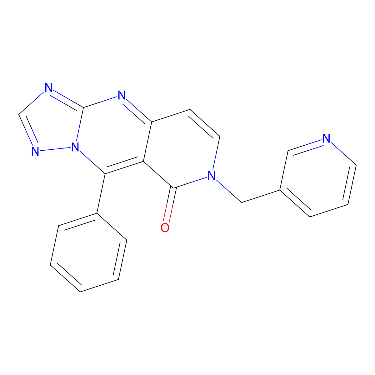 9-phenyl-7-(pyridin-3-ylmethyl)pyrido[4,3-d][1,2,4]triazolo[1,5-a]pyrimidin-8(7H)-one molecular structure, CAS 1158535-03-5