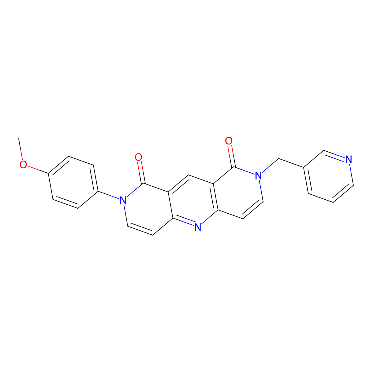 2-(4-methoxyphenyl)-8-(pyridin-3-ylmethyl)pyrido[4,3-b][1,6]naphthyridine-1,9(2H,8H)-dione molecular structure, CAS 1158537-24-6