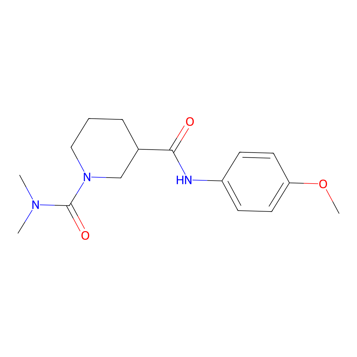 N~3~-(4-methoxyphenyl)-N~1~,N~1~-dimethylpiperidine-1,3-dicarboxamide molecular structure, CAS 1158537-80-4