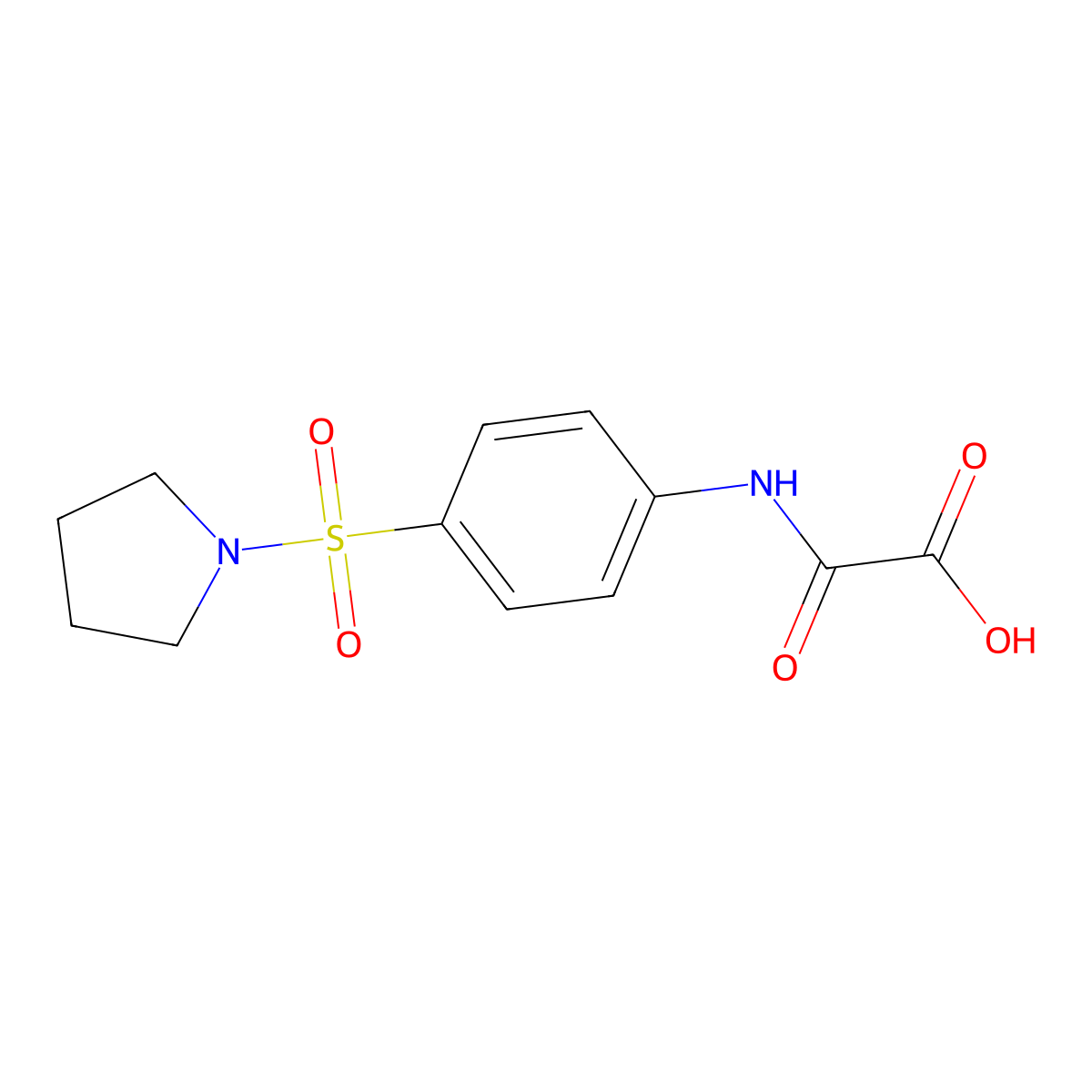 Oxo{[4-(pyrrolidin-1-ylsulfonyl)phenyl]amino}acetic acid molecular structure, CAS 1158539-11-7