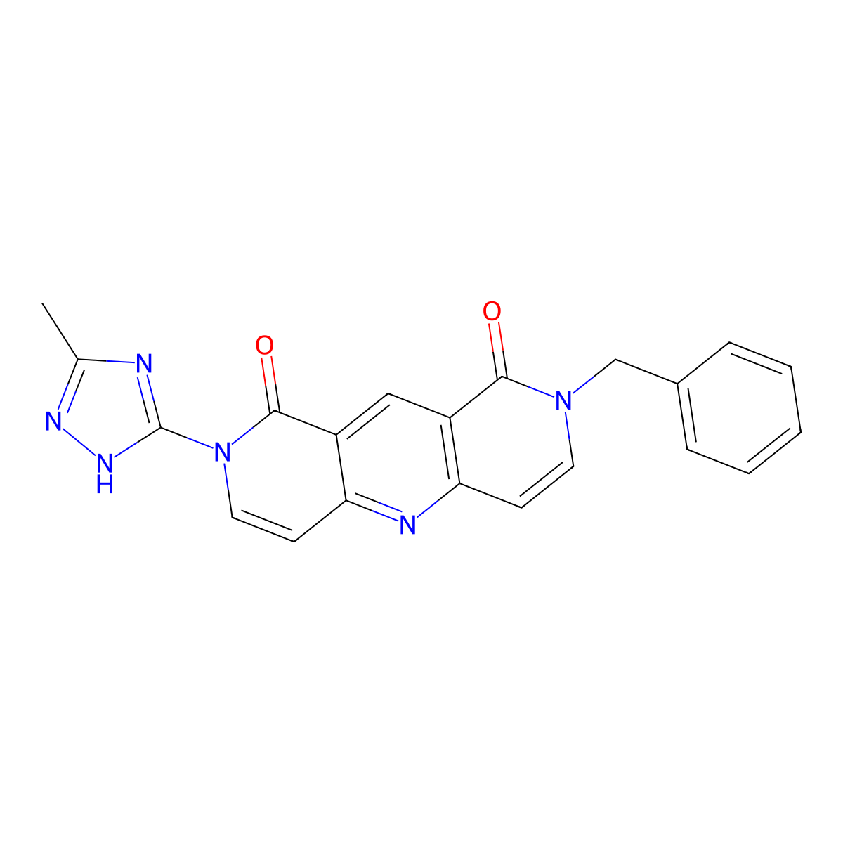 2-benzyl-8-(3-methyl-1H-1,2,4-triazol-5-yl)pyrido[4,3-b][1,6]naphthyridine-1,9(2H,8H)-dione molecular structure, CAS 1158540-25-0