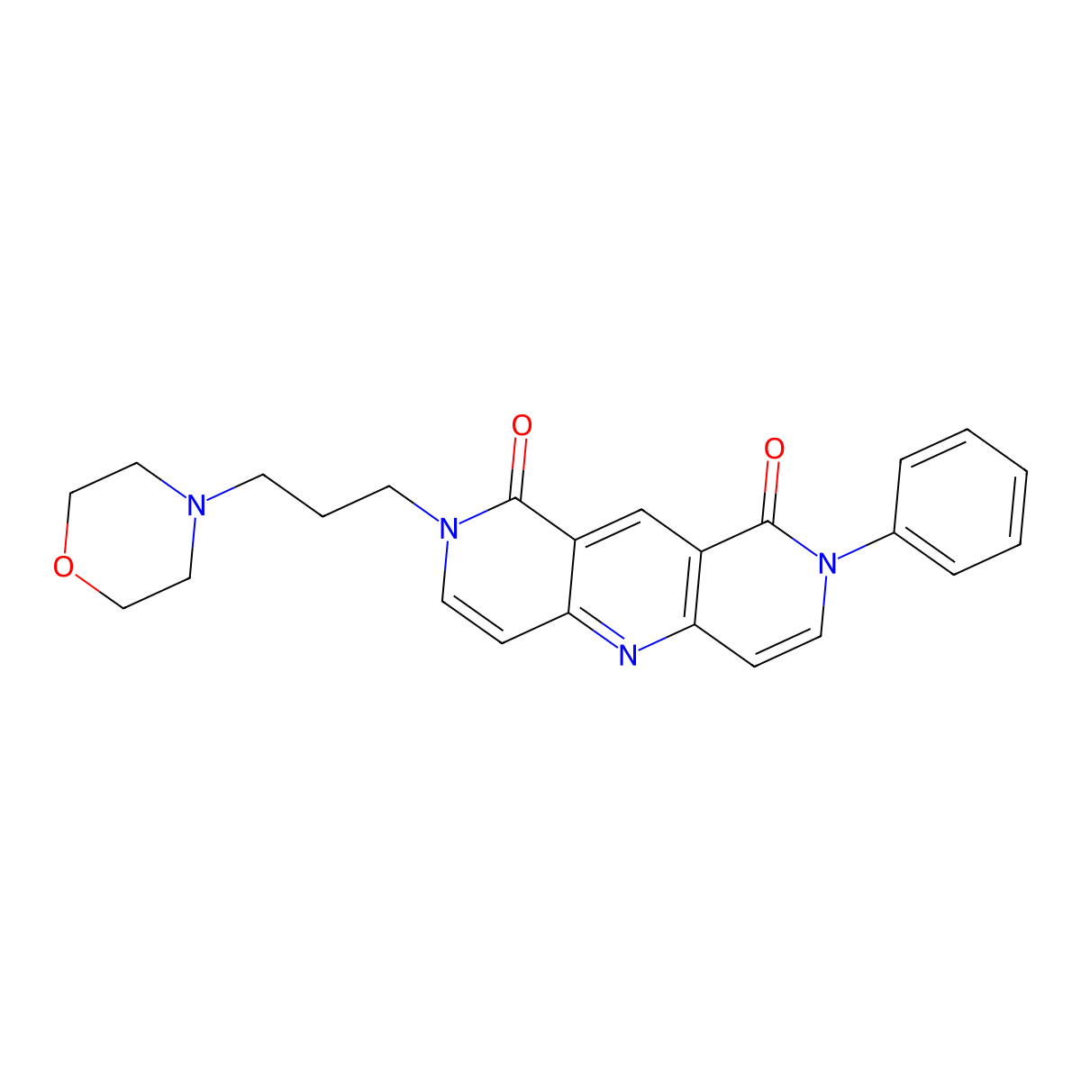 2-(3-morpholinopropyl)-8-phenylpyrido[4,3-b][1,6]naphthyridine-1,9(2H,8H)-dione molecular structure, CAS 1158540-48-7