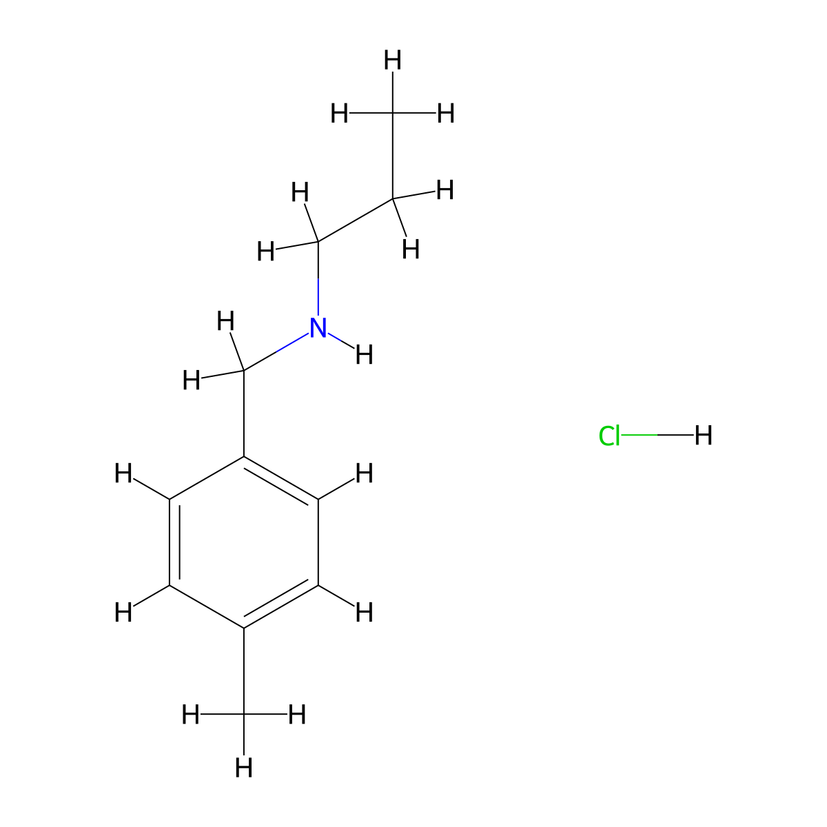 [(4-Methylphenyl)methyl](propyl)amine hydrochloride molecular structure, CAS 1158544-11-6