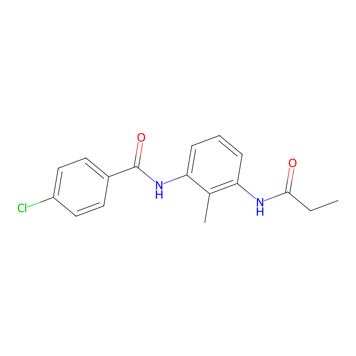 4-chloro-N-[2-methyl-3-(propionylamino)phenyl]benzamide molecular structure, CAS 1158544-12-7